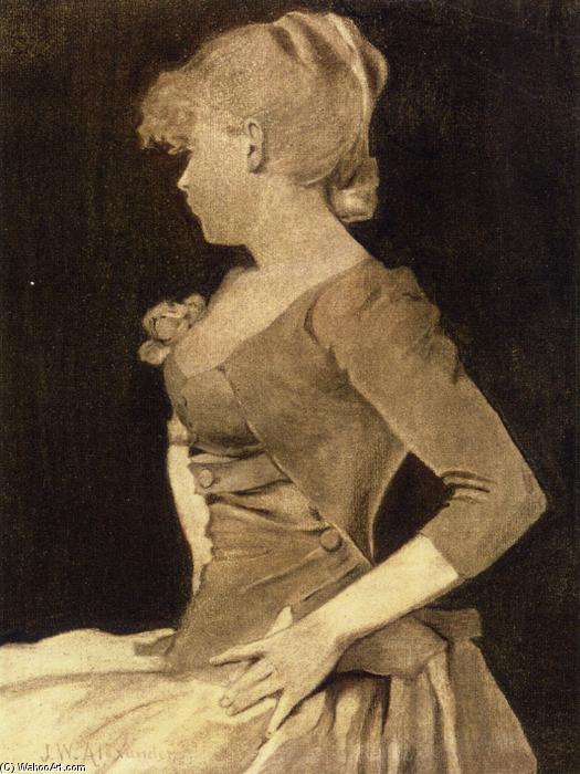 WikiOO.org - Encyclopedia of Fine Arts - Maleri, Artwork John White Alexander - Silhouette of a Young Girl