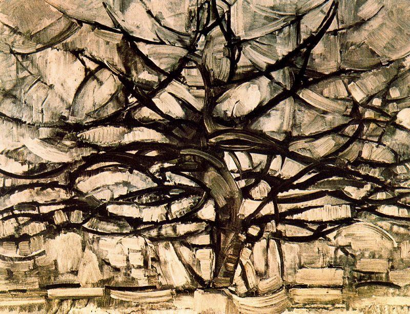 WikiOO.org - Encyclopedia of Fine Arts - Maleri, Artwork Piet Mondrian - Silver Tree