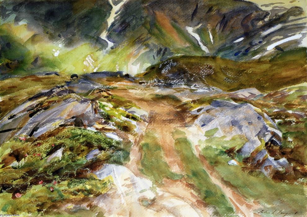 Wikioo.org - The Encyclopedia of Fine Arts - Painting, Artwork by John Singer Sargent - Simplon Pass, The Foreground