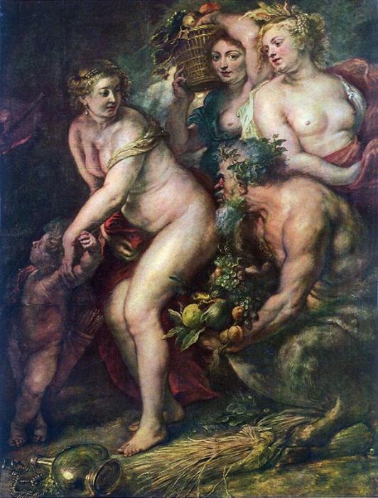 WikiOO.org - Enciclopédia das Belas Artes - Pintura, Arte por Peter Paul Rubens - Sine Cerere et Baccho friget Venus