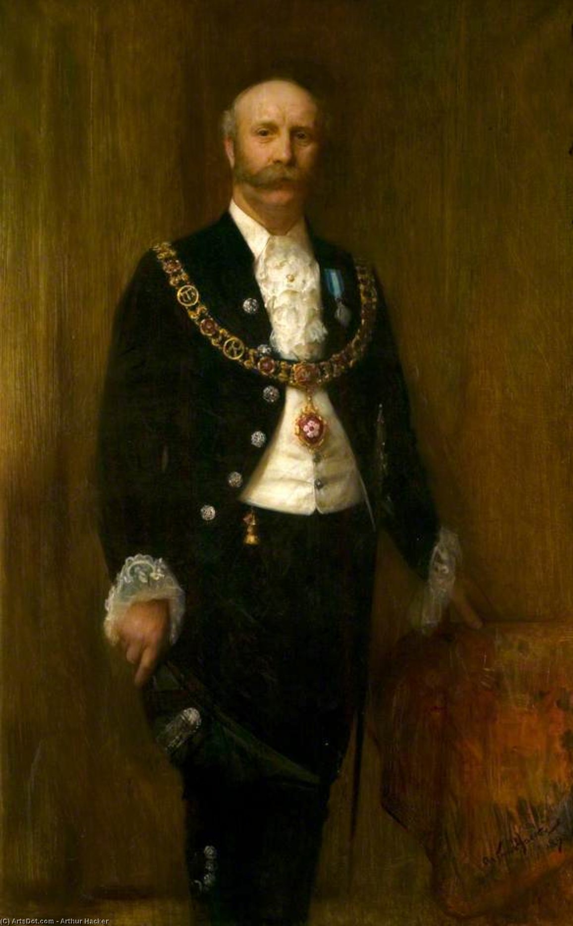 Wikioo.org - The Encyclopedia of Fine Arts - Painting, Artwork by Arthur Hacker - Sir Herbert Marshall, Mayor of Leicester