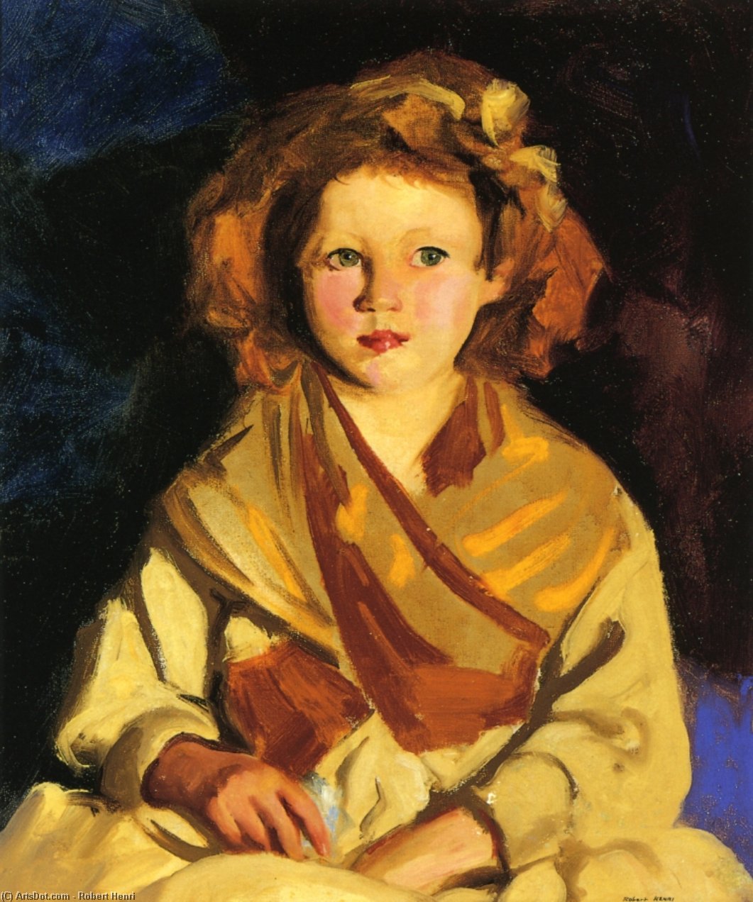 Wikioo.org - The Encyclopedia of Fine Arts - Painting, Artwork by Robert Henri - Sissy in Yellow
