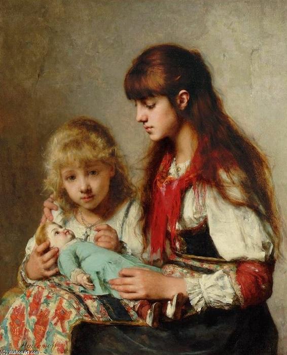 Wikioo.org - The Encyclopedia of Fine Arts - Painting, Artwork by Alexei Alexeievich Harlamoff - Sisters