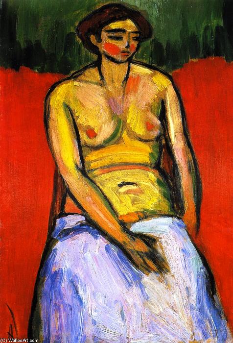Wikioo.org - The Encyclopedia of Fine Arts - Painting, Artwork by Alexej Georgewitsch Von Jawlensky - Sitting Female Nude