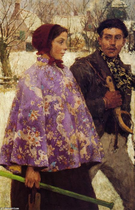WikiOO.org - Encyclopedia of Fine Arts - Lukisan, Artwork Julius Garibaldi Melchers - The Skaters