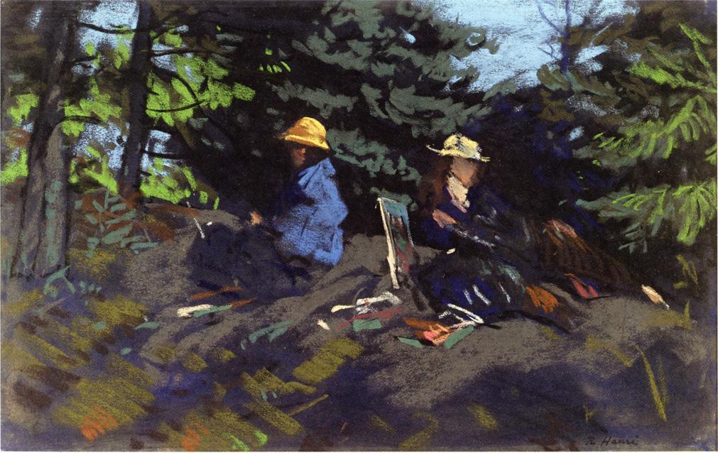 Wikioo.org - The Encyclopedia of Fine Arts - Painting, Artwork by Robert Henri - Sketchers in the Woods