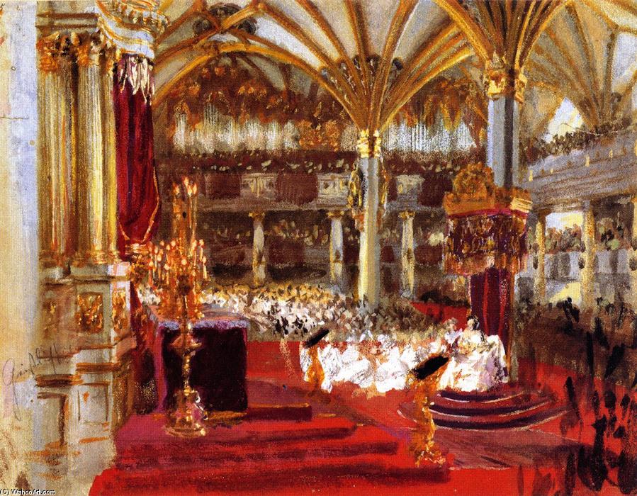 Wikioo.org - The Encyclopedia of Fine Arts - Painting, Artwork by Adolph Menzel - Sketch for The Coronation of King William I at Königsberg