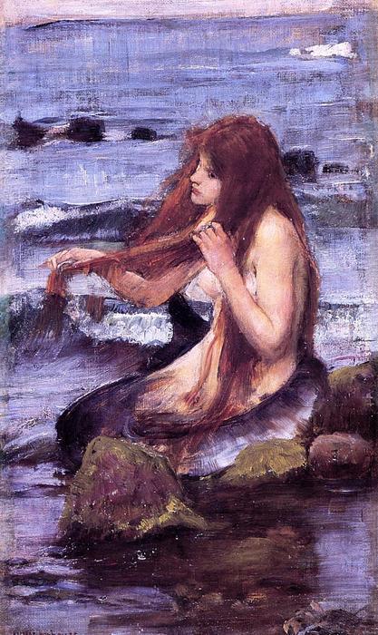 Wikioo.org - The Encyclopedia of Fine Arts - Painting, Artwork by John William Waterhouse - Sketch for A Mermaid