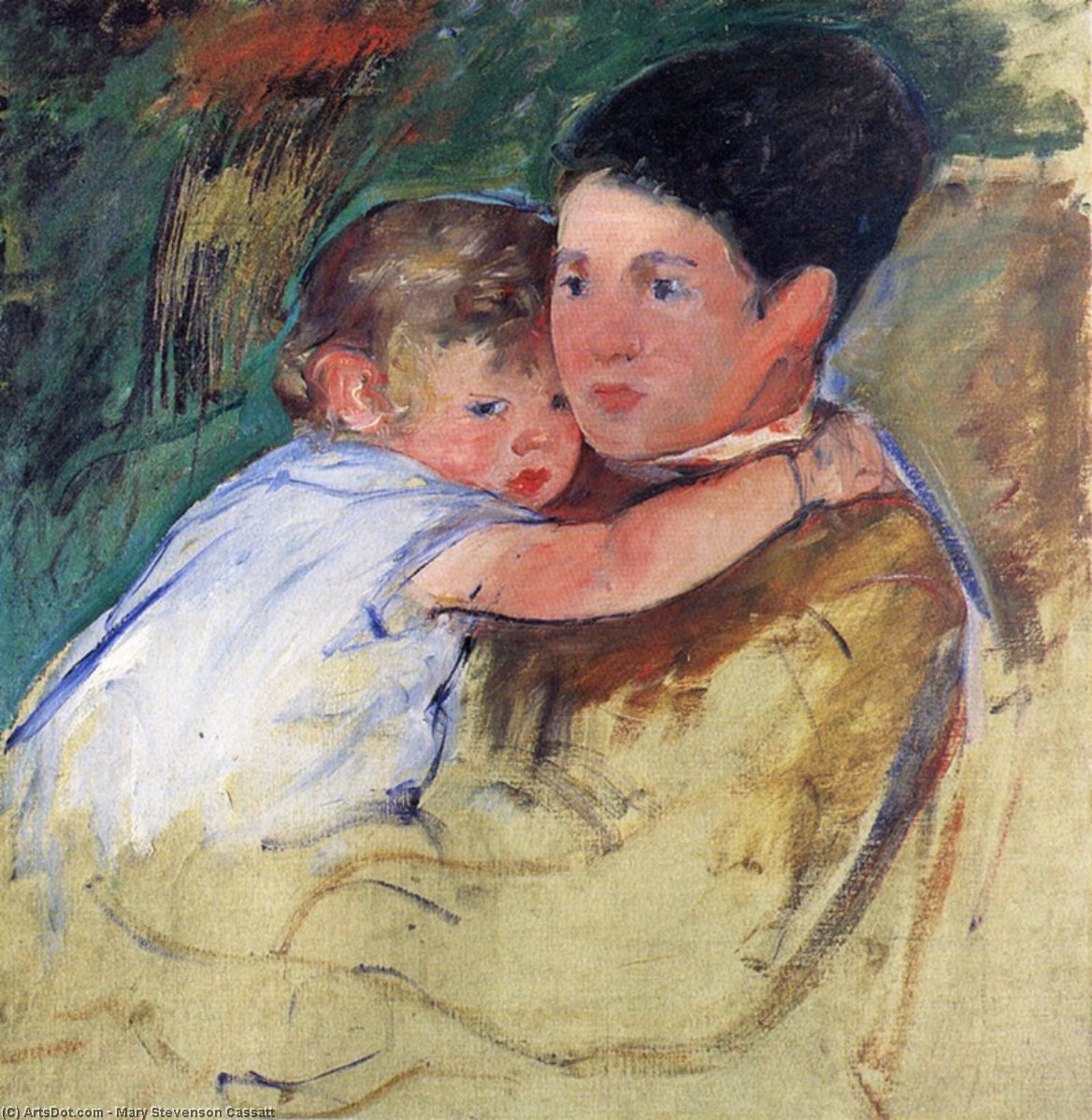 Wikioo.org - The Encyclopedia of Fine Arts - Painting, Artwork by Mary Stevenson Cassatt - Sketch of Anne and Her Nurse