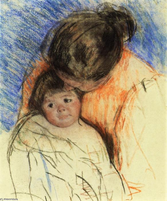 WikiOO.org - Encyclopedia of Fine Arts - Målning, konstverk Mary Stevenson Cassatt - Sketch of Mother Looking down at Thomas