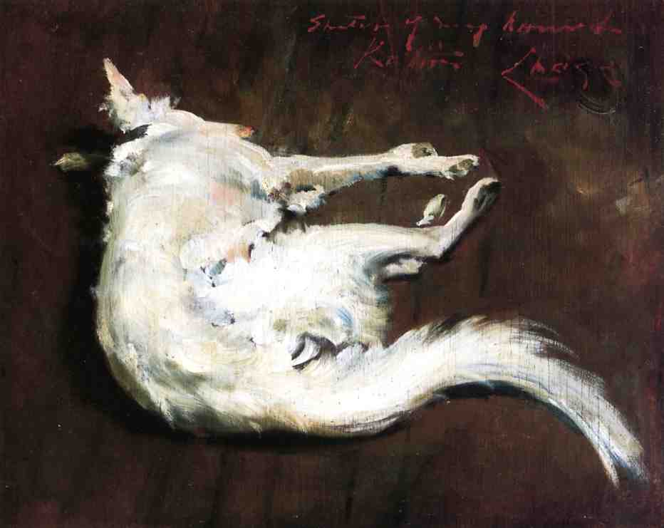 WikiOO.org - Encyclopedia of Fine Arts - Maľba, Artwork William Merritt Chase - A Sketch of My Hound Kuttie
