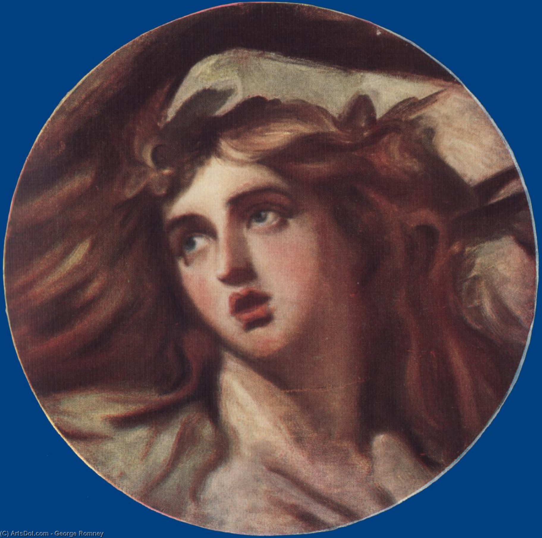Wikioo.org – L'Enciclopedia delle Belle Arti - Pittura, Opere di George Romney - sketch ritratto di lady hamilton