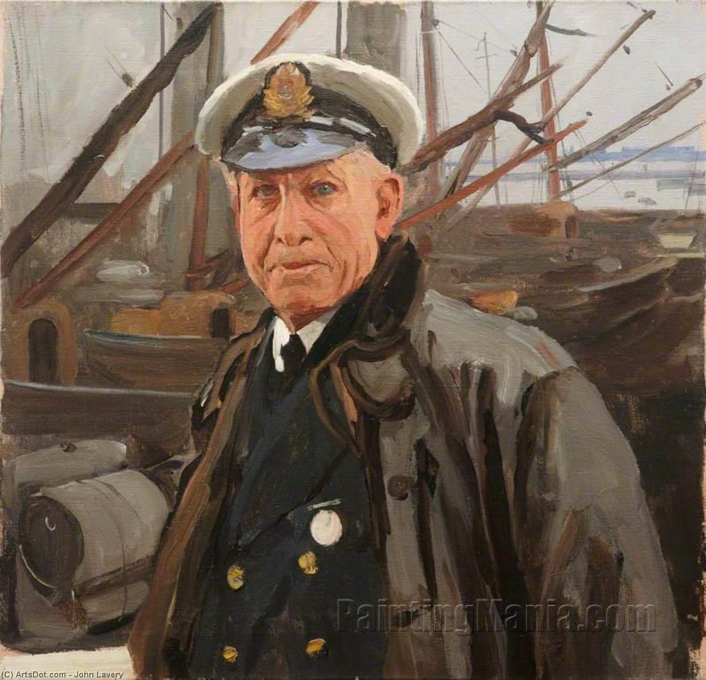 Wikioo.org - The Encyclopedia of Fine Arts - Painting, Artwork by John Lavery - The Skipper, Captain William Lyons, HMT 'Semiramis'