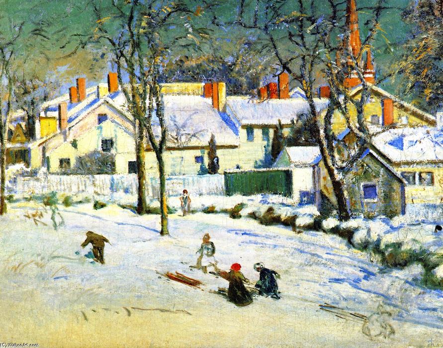 Wikioo.org - The Encyclopedia of Fine Arts - Painting, Artwork by Theodore Wendel - Sledding, Ipswich, Massachusetts