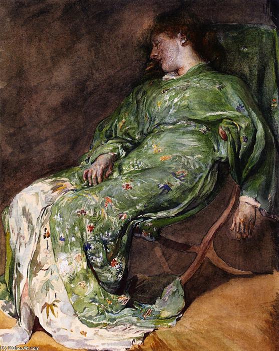 Wikioo.org - The Encyclopedia of Fine Arts - Painting, Artwork by John La Farge - Sleep (also known as Study of Female Figure Asleep)