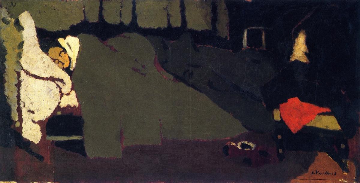 Wikioo.org - The Encyclopedia of Fine Arts - Painting, Artwork by Jean Edouard Vuillard - Sleep (also known as Woman in Bed)