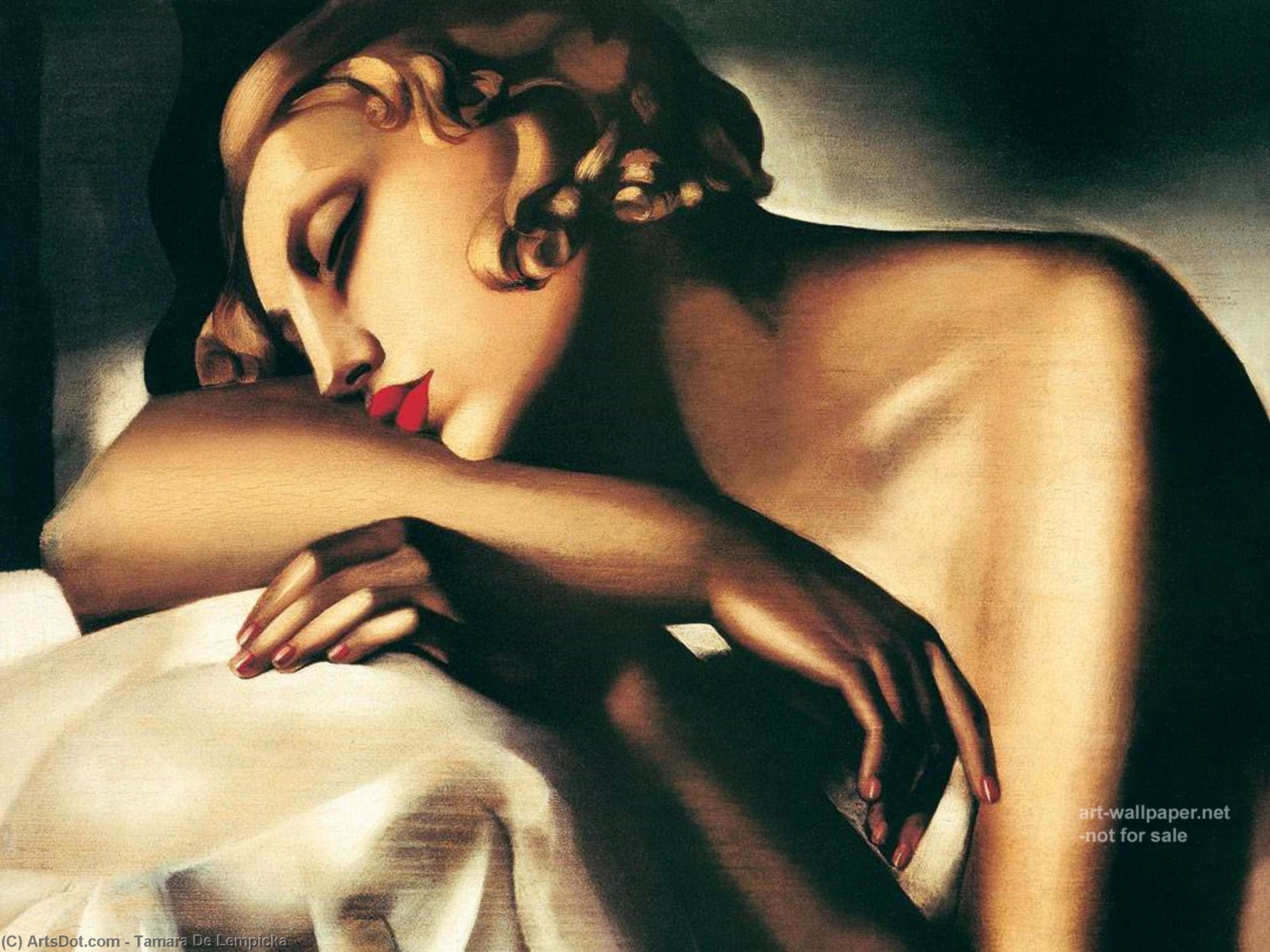 WikiOO.org - Encyclopedia of Fine Arts - Maľba, Artwork Tamara De Lempicka - The Sleeper