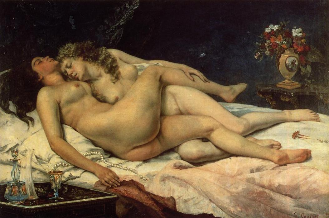 Wikioo.org - Die Enzyklopädie bildender Kunst - Malerei, Kunstwerk von Gustave Courbet - Die Sleepers auch  bekannt  wie  schlaf