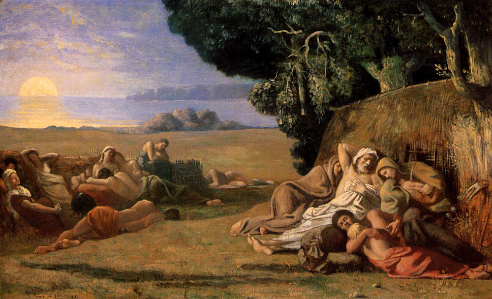 Wikioo.org - สารานุกรมวิจิตรศิลป์ - จิตรกรรม Pierre Puvis De Chavannes - Sleeping