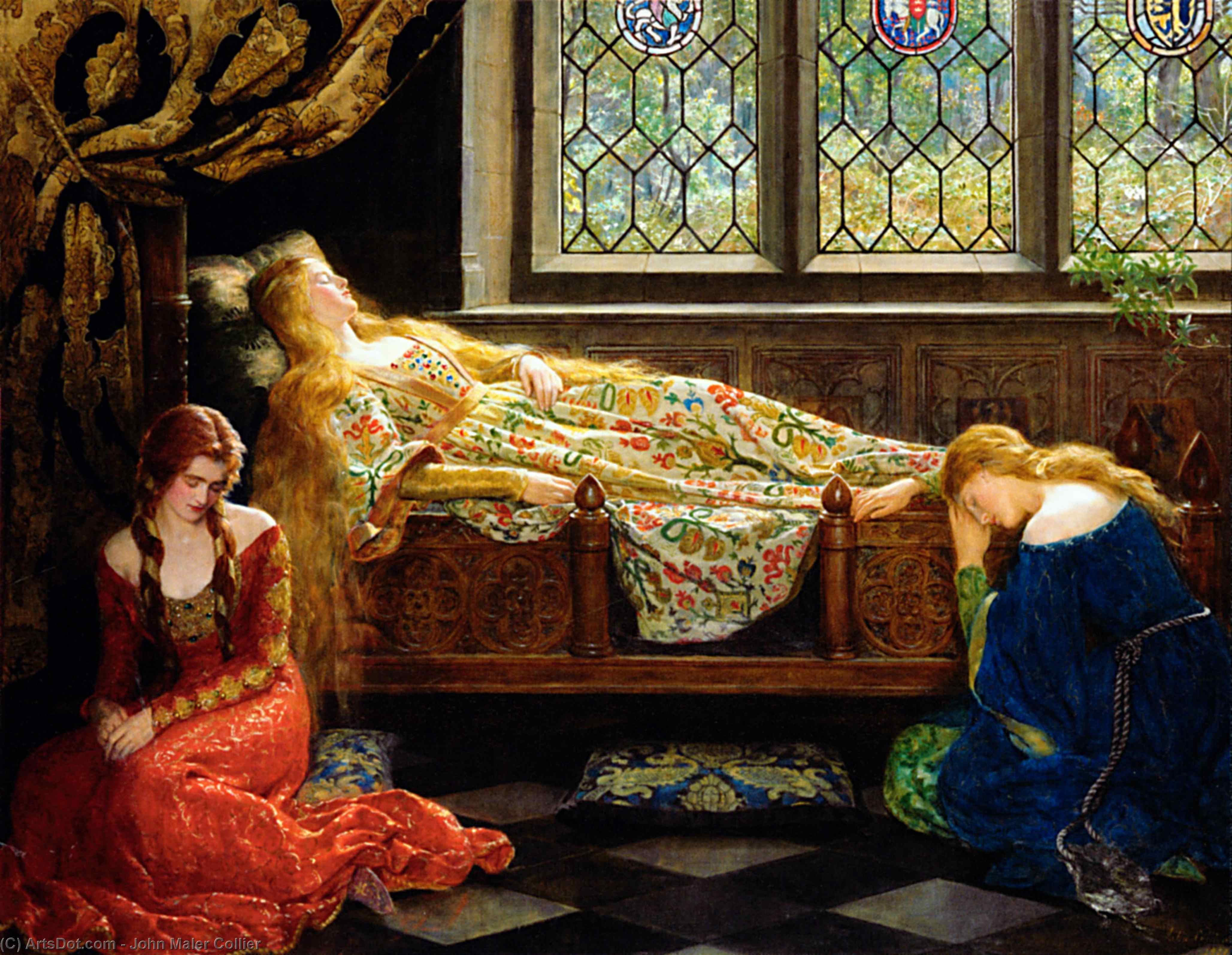 Wikioo.org - The Encyclopedia of Fine Arts - Painting, Artwork by John Maler Collier - The Sleeping Beauty