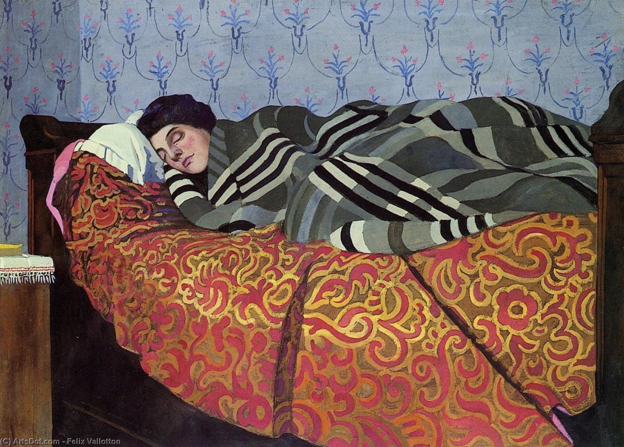 Wikioo.org - The Encyclopedia of Fine Arts - Painting, Artwork by Felix Vallotton - Sleeping Woman