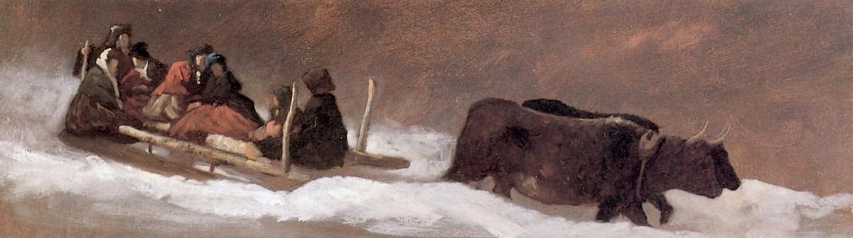 Wikioo.org - The Encyclopedia of Fine Arts - Painting, Artwork by Jonathan Eastman Johnson - The Sleigh Ride