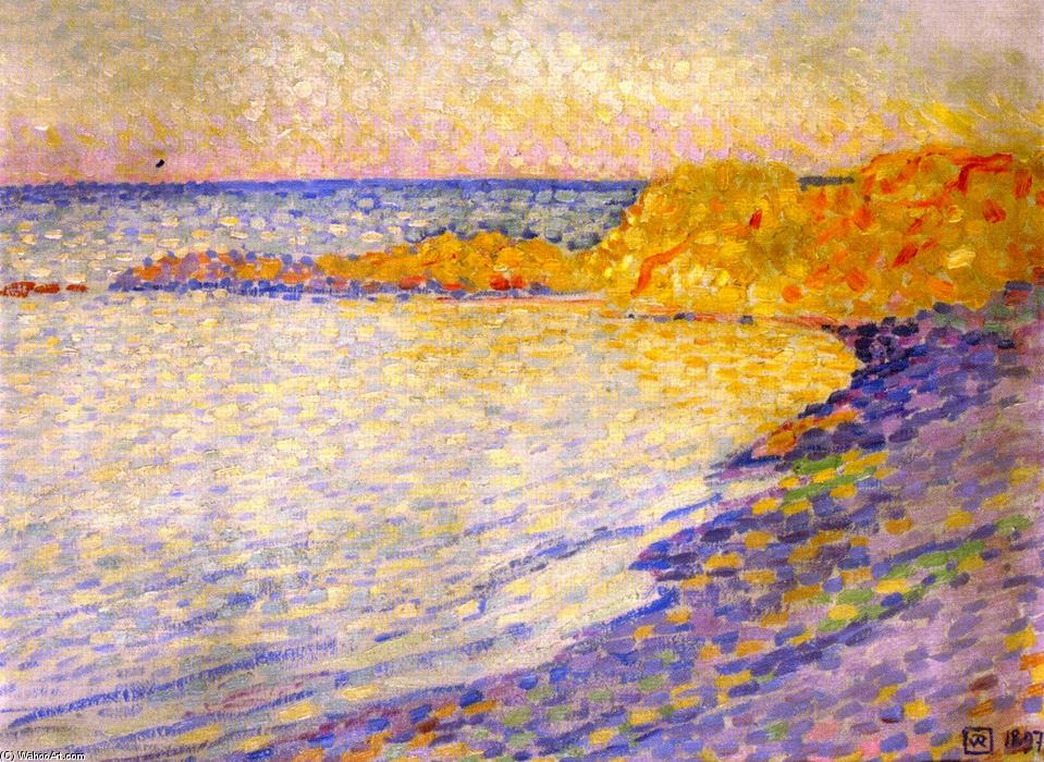 Wikioo.org - The Encyclopedia of Fine Arts - Painting, Artwork by Theo Van Rysselberghe - Small Beach at Saint-Tropez (also known as Petit plage à St-Tropez)