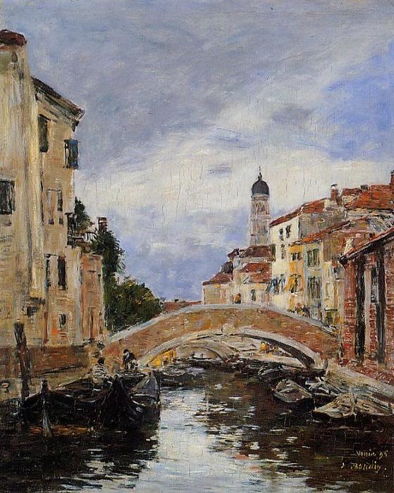 Wikioo.org - The Encyclopedia of Fine Arts - Painting, Artwork by Eugène Louis Boudin - Small Canal in Venice