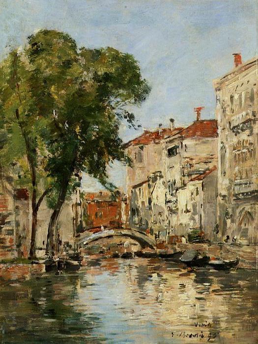 WikiOO.org – 美術百科全書 - 繪畫，作品 Eugène Louis Boudin -  小 运河  在  威尼斯