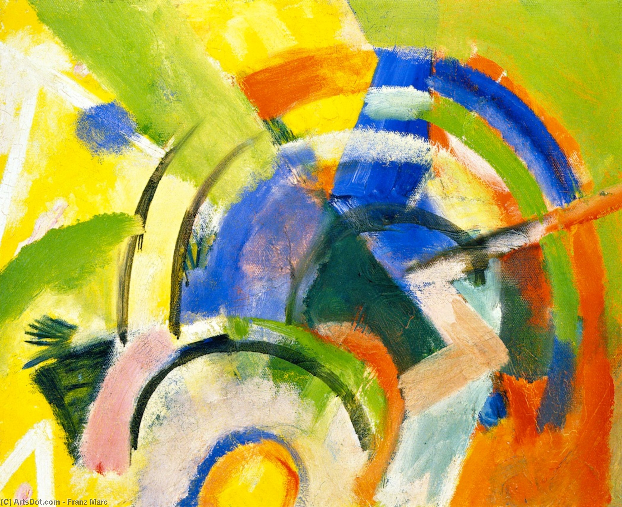 Wikioo.org - The Encyclopedia of Fine Arts - Painting, Artwork by Franz Marc - Small Composition IV