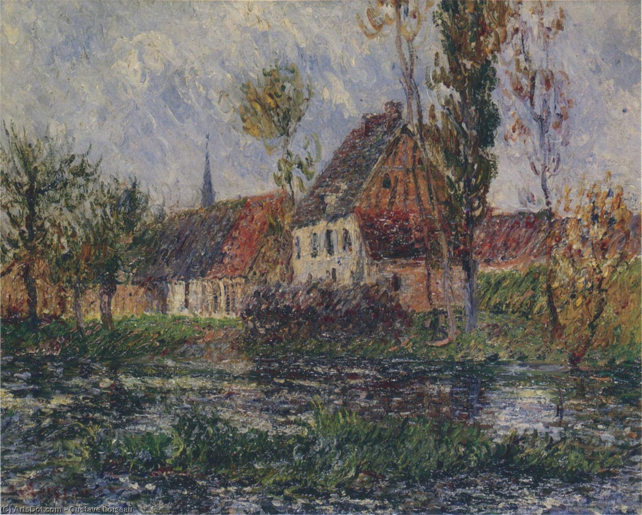 WikiOO.org - دایره المعارف هنرهای زیبا - نقاشی، آثار هنری Gustave Loiseau - Small Farm by the Eure River