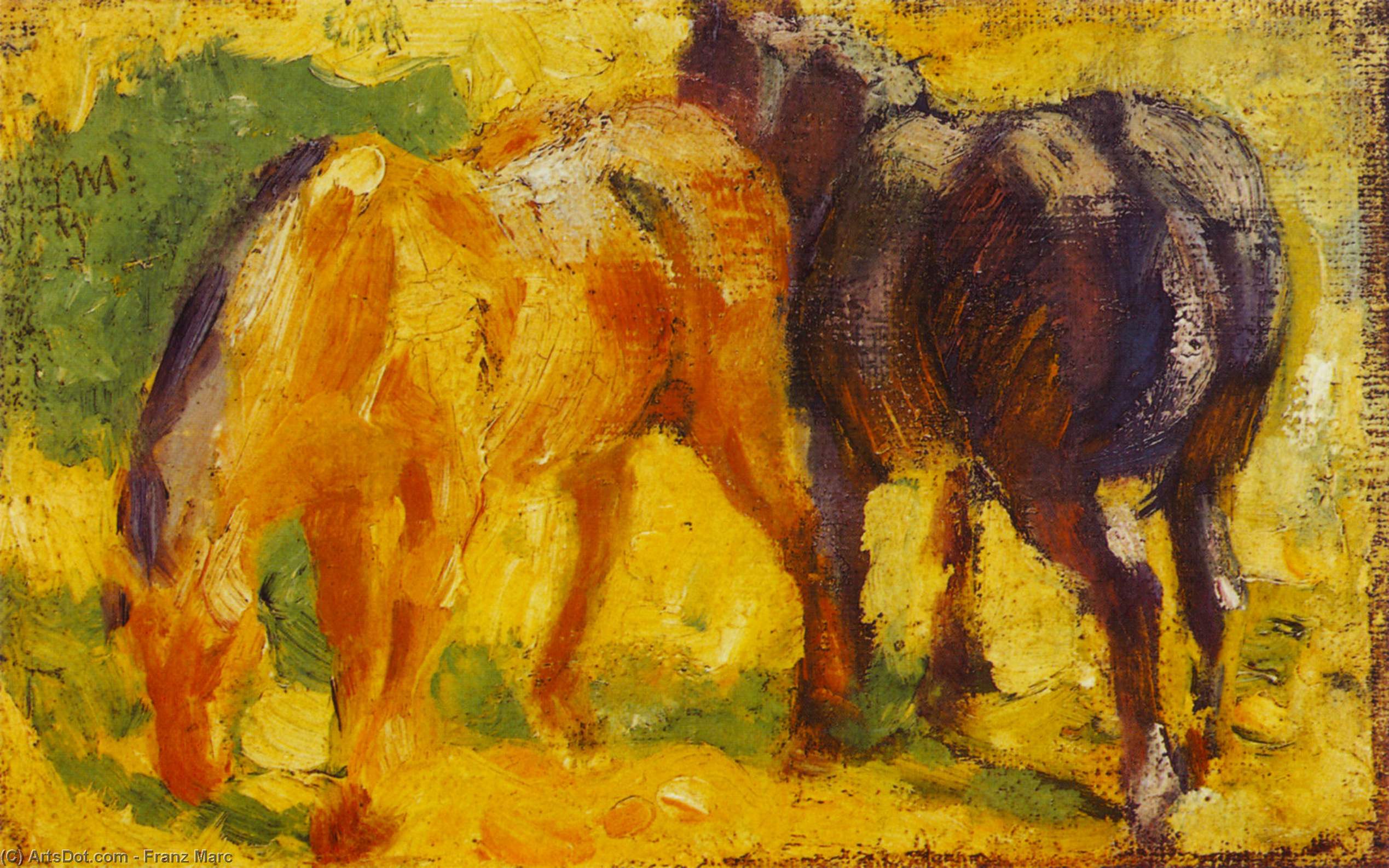 Wikioo.org - The Encyclopedia of Fine Arts - Painting, Artwork by Franz Marc - Small Horse Picture