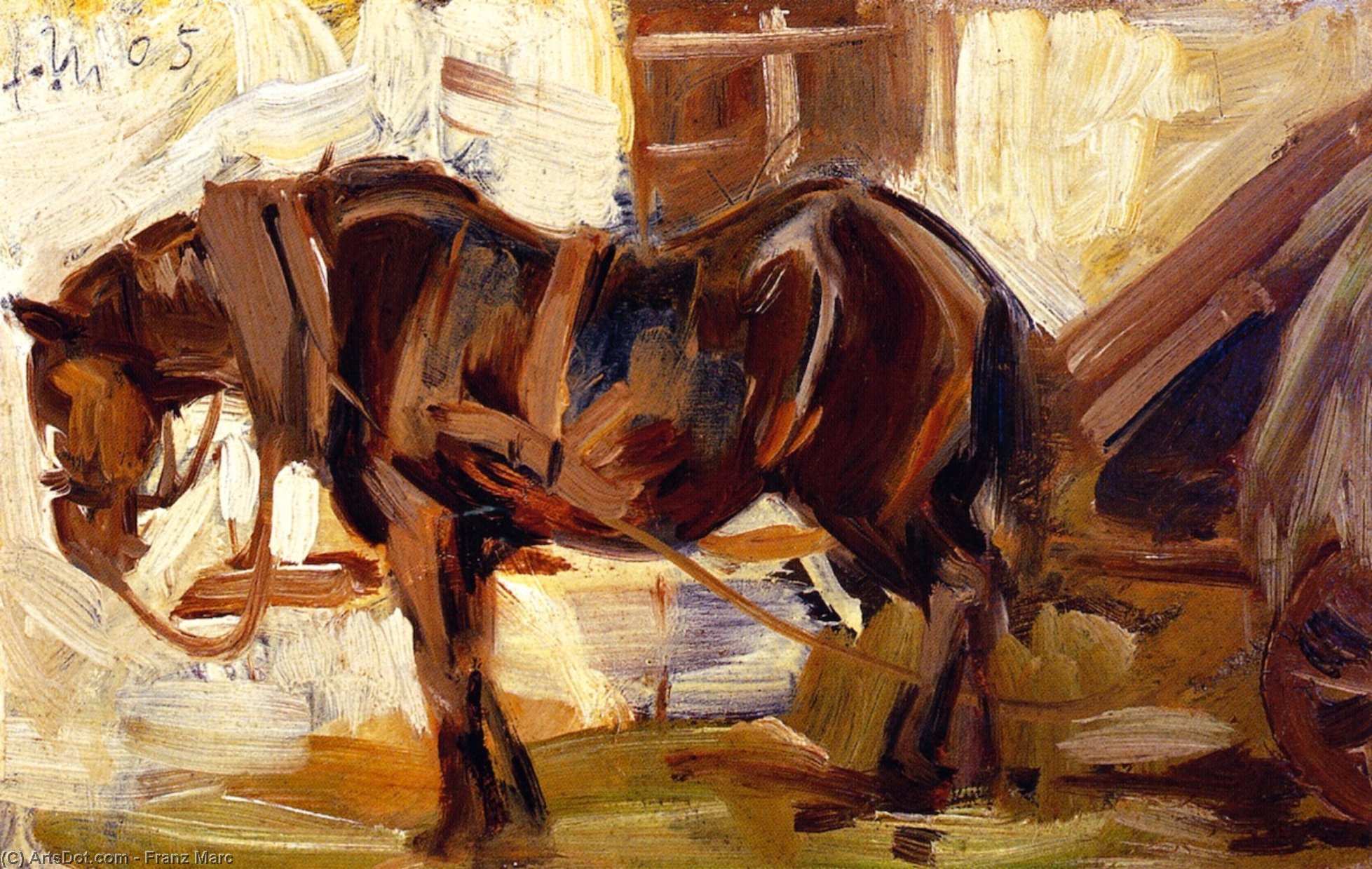Wikioo.org - The Encyclopedia of Fine Arts - Painting, Artwork by Franz Marc - Small Study of a Horse II