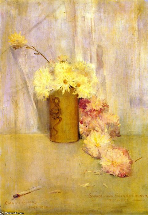 WikiOO.org - Encyclopedia of Fine Arts - Maľba, Artwork Charles Edward Conder - Smoke and Chrysanthemum Flowers