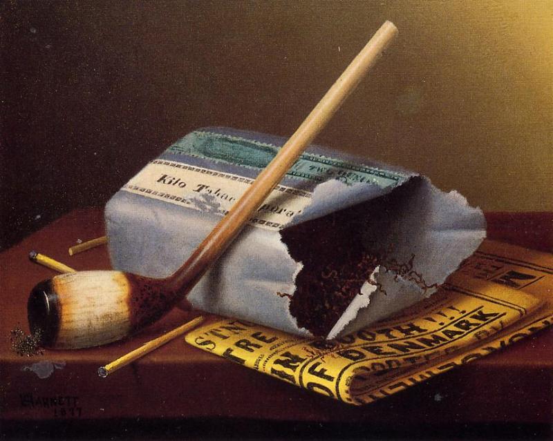 WikiOO.org - Encyclopedia of Fine Arts - Malba, Artwork William Michael Harnett - A Smoke Backstage