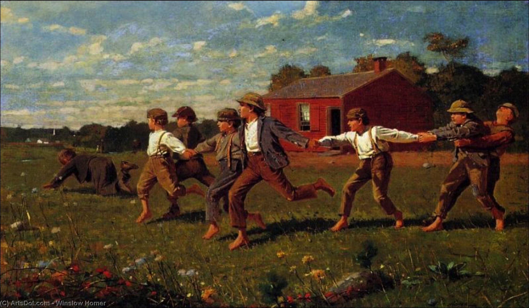 Wikioo.org - Bách khoa toàn thư về mỹ thuật - Vẽ tranh, Tác phẩm nghệ thuật Winslow Homer - Snap the Whip