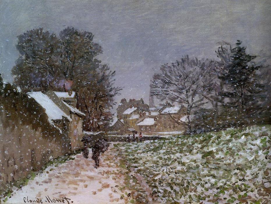 Wikioo.org – La Enciclopedia de las Bellas Artes - Pintura, Obras de arte de Claude Monet - Nieve en Argenteuil