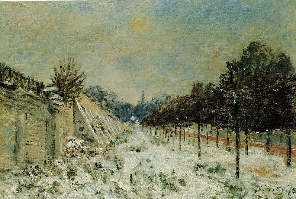 WikiOO.org - Encyclopedia of Fine Arts - Maleri, Artwork Alfred Sisley - Snow at Marly-le-Roi