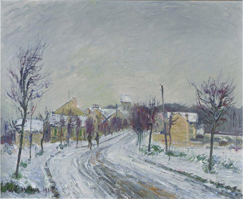 WikiOO.org - Encyclopedia of Fine Arts - Schilderen, Artwork Gustave Loiseau - Snow at Rouen