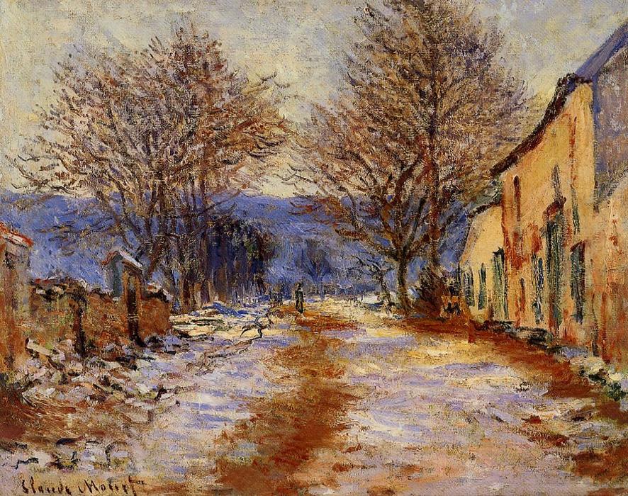 WikiOO.org - Encyclopedia of Fine Arts - Schilderen, Artwork Claude Monet - Snow Effect at Limetz