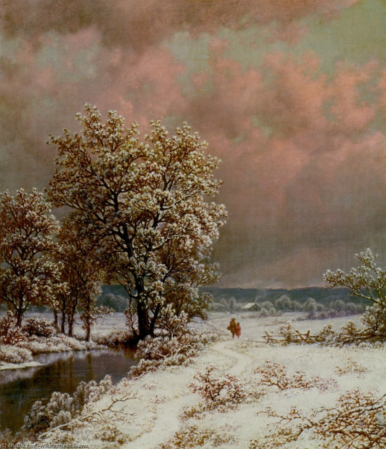 Wikioo.org - The Encyclopedia of Fine Arts - Painting, Artwork by William Mason Brown - Snow Scene