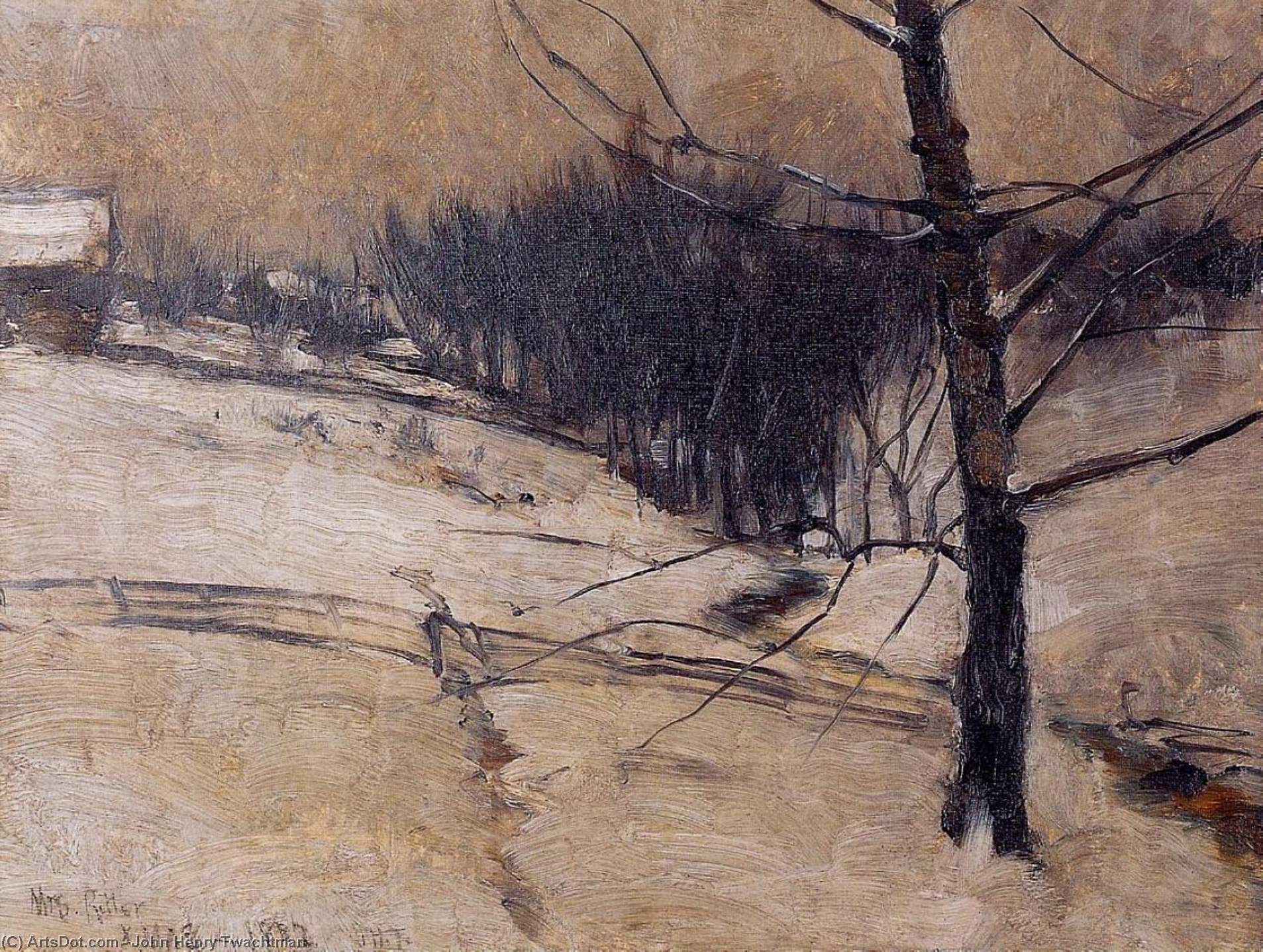 Wikioo.org - The Encyclopedia of Fine Arts - Painting, Artwork by John Henry Twachtman - Snow Scene