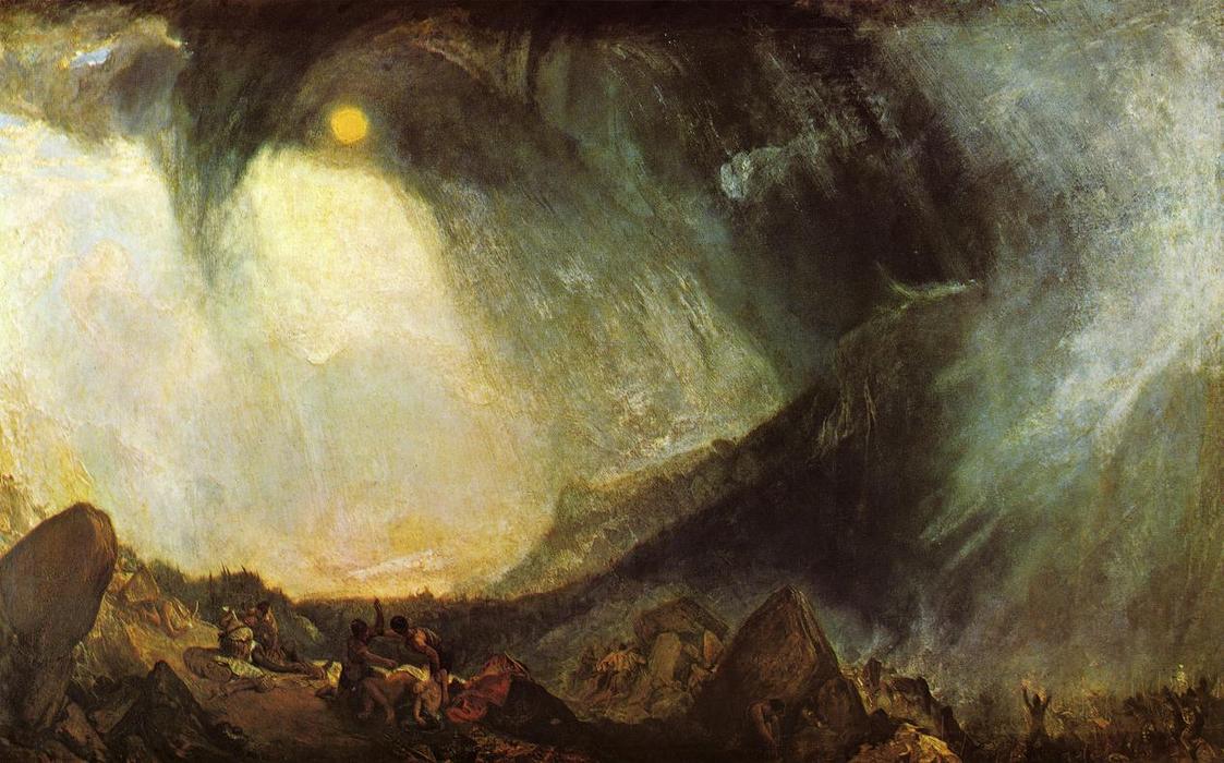 Wikioo.org - The Encyclopedia of Fine Arts - Painting, Artwork by William Turner - Snow Storm: Hannibal and His Army Crossing the Alps