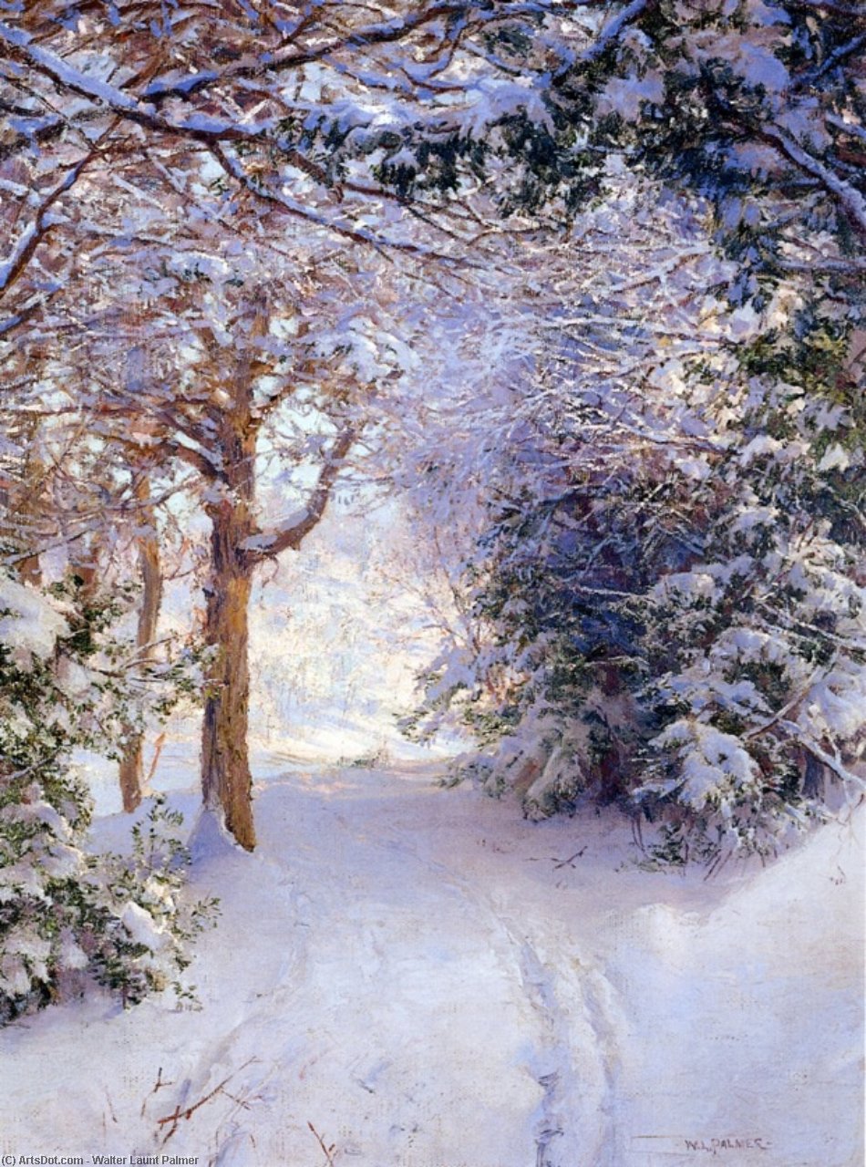 Wikioo.org - The Encyclopedia of Fine Arts - Painting, Artwork by Walter Launt Palmer - Snowy Landscape