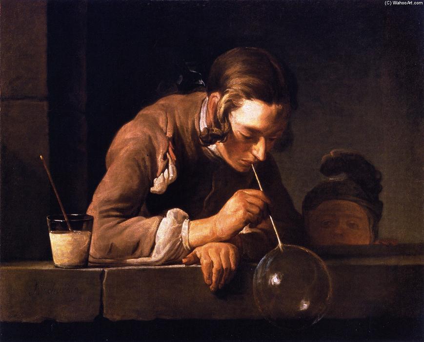 WikiOO.org - Енциклопедия за изящни изкуства - Живопис, Произведения на изкуството Jean-Baptiste Simeon Chardin - Soap Bubbles (also known as Young Man Blowing Bubbles)