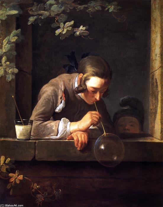 Wikioo.org - Bách khoa toàn thư về mỹ thuật - Vẽ tranh, Tác phẩm nghệ thuật Jean-Baptiste Simeon Chardin - Soap Bubbles