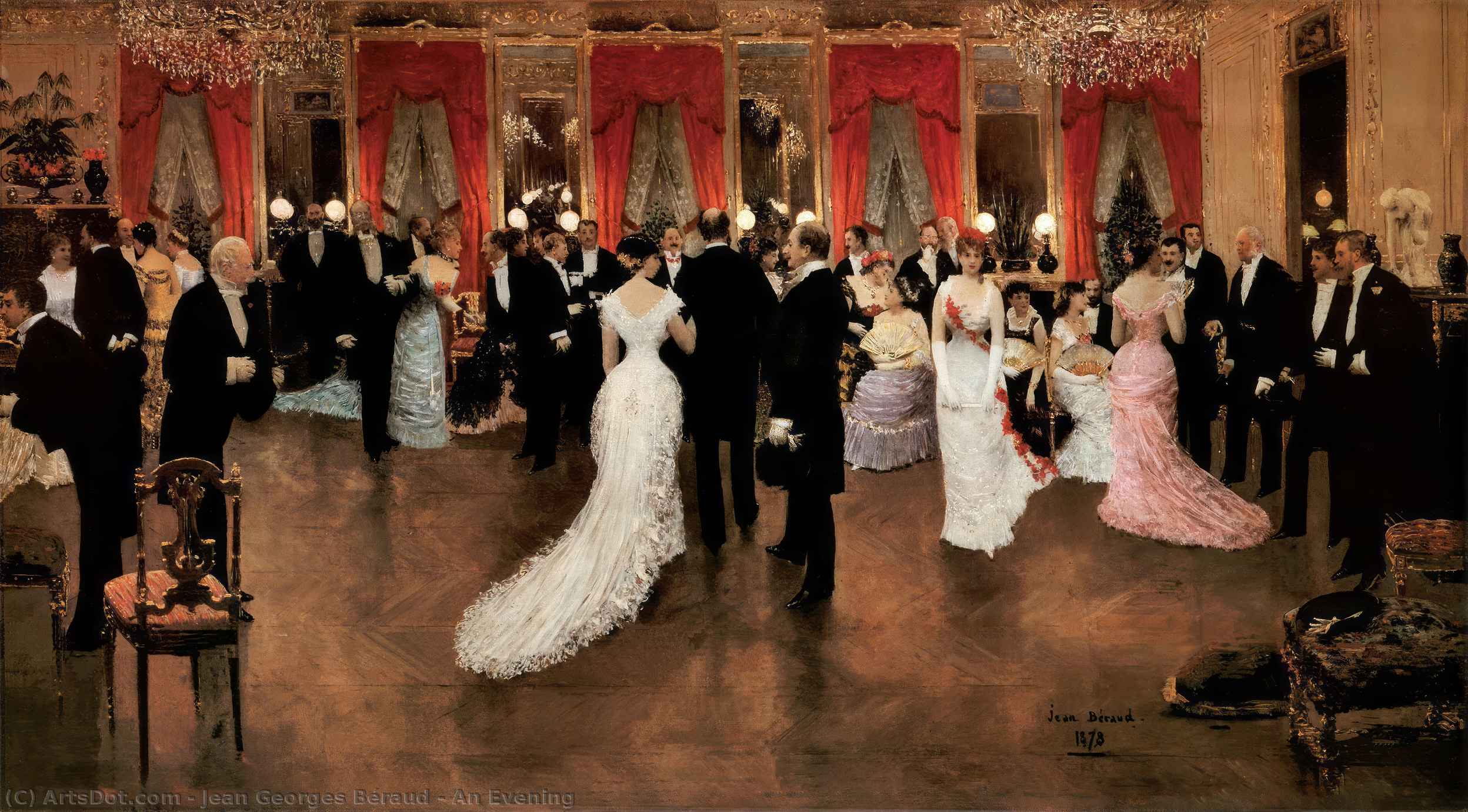 Wikioo.org - The Encyclopedia of Fine Arts - Painting, Artwork by Jean Georges Béraud - Soiree in Hotel Caillebotte