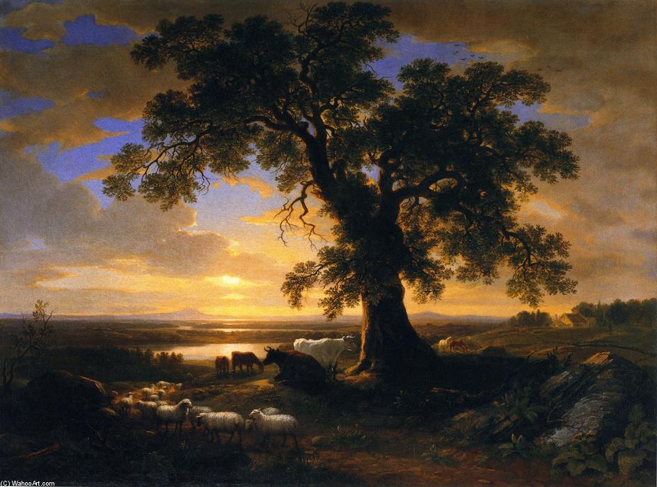 WikiOO.org - אנציקלופדיה לאמנויות יפות - ציור, יצירות אמנות Asher Brown Durand - The Solitary Oak (also known as The Old Oak)