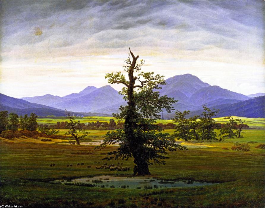 WikiOO.org - Encyclopedia of Fine Arts - Malba, Artwork Caspar David Friedrich - The Solitary Tree