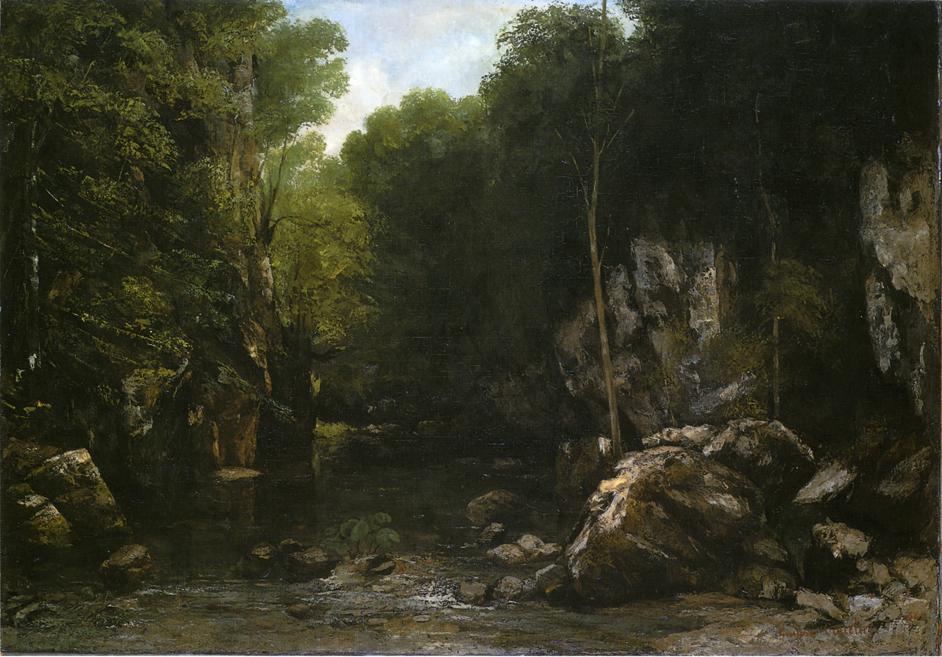 WikiOO.org - 백과 사전 - 회화, 삽화 Gustave Courbet - Solitude (also known as The Covered Stream)